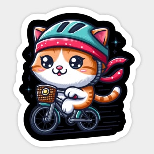 Whisker Wheels: The Cute Cat's Bicycle Adventure Sticker